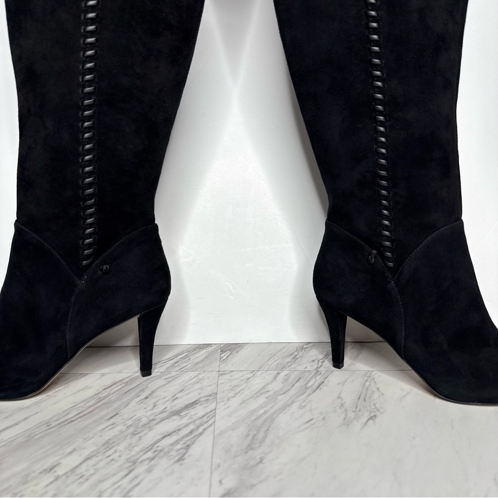 Vince Camuto Seselti Black Suede Pointy Toe Tall Boot 8 1/2 M - Picture 9 of 16